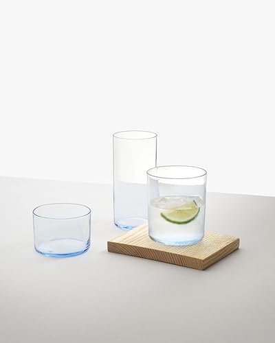 Ichendorf Milano Set mit 2 Trinkgläsern, Eisblau, Kollektion Mediterraneo, 36 cl, Borosilikatglas, Handgefertigt