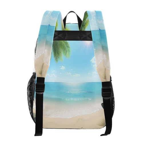 Beautiful Tropical Beach Clear Backpack - Stadium Approved Large 15.7-inch Waterproof Transparent Bag for Sports, Concerts, Work, Travel#63
