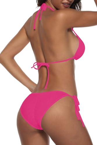 Image of Women Two Piece Swimsuit Sexy Swimwear Halter String Triangle Bikini Sets