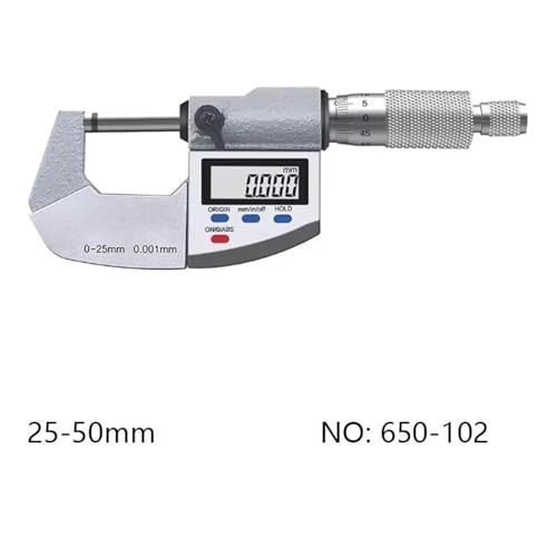 Micromètre numérique 25-50mm en acier inoxydable IP65 avec résolution précise de 0.001mm