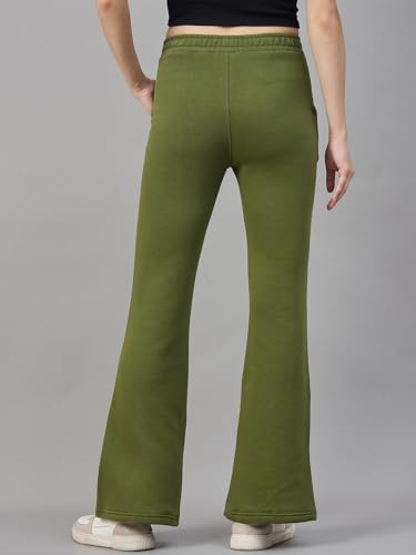 Image of 98 Degree North Women Flared Fleece Track Pants-GL1315-ALMOND