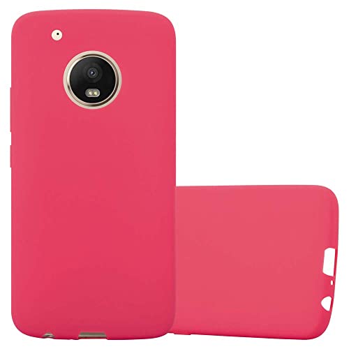 Cadorabo Funda para Motorola Moto G5 Plus en Candy Rojo - Cubierta Proteccíon de Silicona TPU Delgada e Flexible con Antichoque - Gel Case Cover Carcasa Ligera