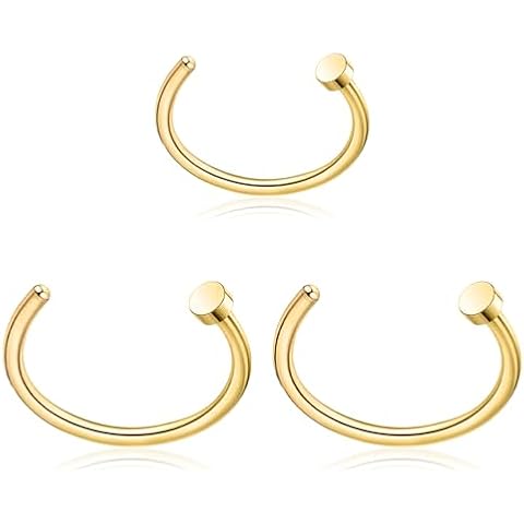 Tovbmup Gold Stainless Steel Nose Rings Cover