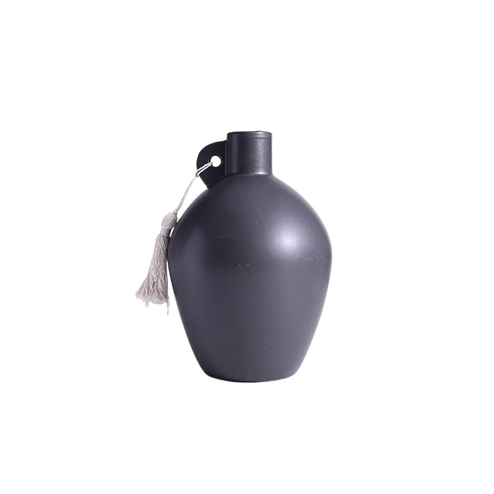 flower vase Black Ceramic Vase Dry Flower Arrangement Living Room Decoration Hydroponic Fresh Ware