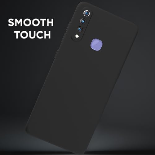 Image of Outlouders Back Cover for Vivo Z1 Pro | Camera Protection | Durable Soft Matte Silicone Bumper Case (Black)
