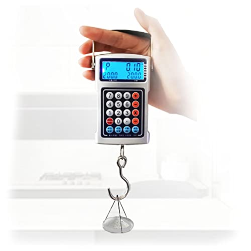 OUSIKA Bilancia sospesa digitale 50kg/10g Bilance elettroniche con metro a nastro Bilance portatili for corriere, verdura, uso domestico Bilancia