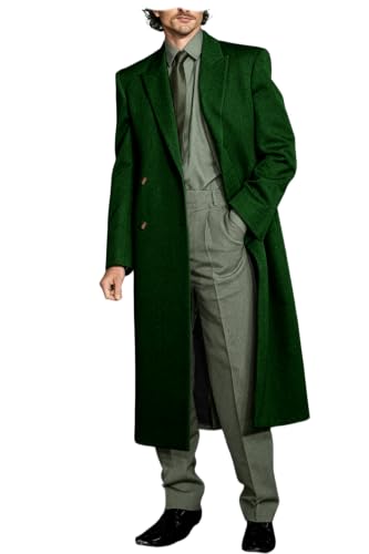 Mens Full Length Formal Winter Warm Peacoat for Streetwear Daily Wear