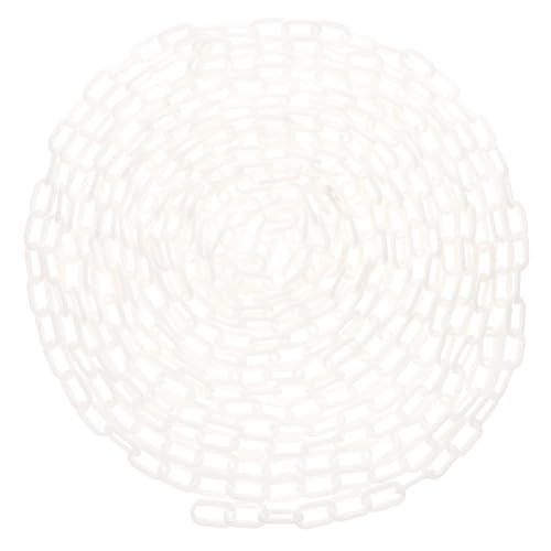 OSOLADY White Plastic Traffic Safety Barrier Chain Linked for Crowd Control and Pathway Sectioning Lightweight Security Chain for Indoor Outdoor Use in Parks Hotels Garages Gardens