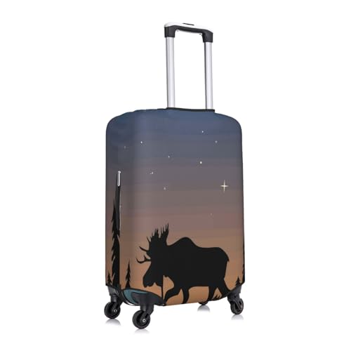 Deer Mountain Pine Tree Wilderness Print Luggage Suitcase Covers Elastic Washable Luggage Protector Luggage Covers For Suitcase3
