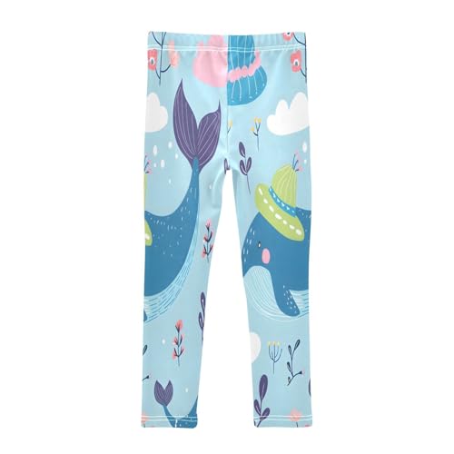 Bolaz Toddler Girls Leggings Printed Yoga Pants Leggings Whale Wearing Hat for Kids2