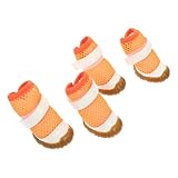 JUMPLAWN 4個 ペット用通気メッシュドッグブーツ 耐摩耗性 軽量で快適 犬用靴 お散歩や室内適用 小型犬向け