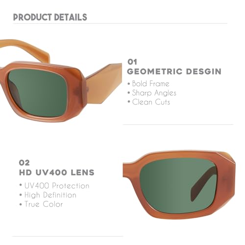 Image of mosanana Trendy Rectangle Sunglasses for Women Men-Goulding