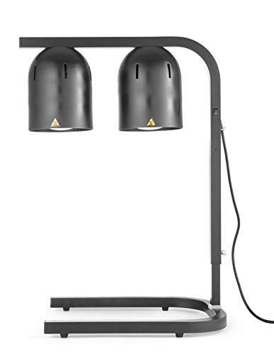 Portique chauffe-plat HENDI en aluminium noir avec 2 lampes infrarouges pour buffet - 3