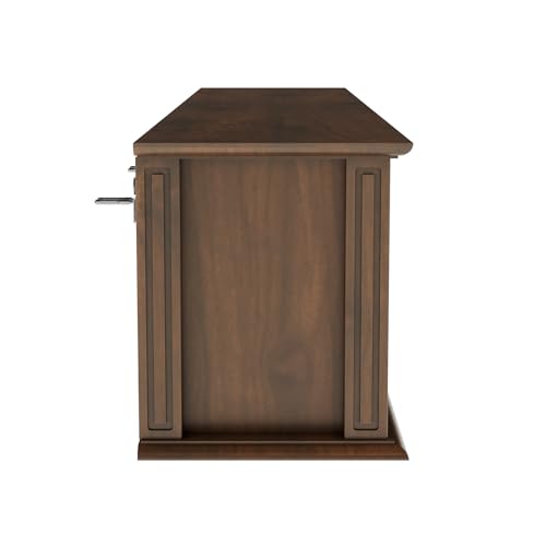 Image of Wakefit Kumen Teak Wood wall Mounted Display Unit - Dark Burma Teak