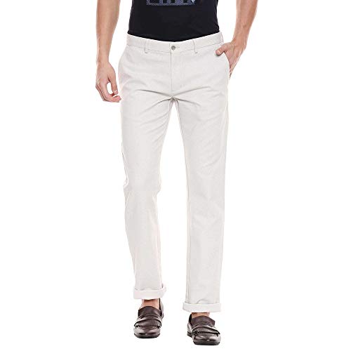Image of Blackberrys Men's Cotton Textured Slim Fit Casual Trousers