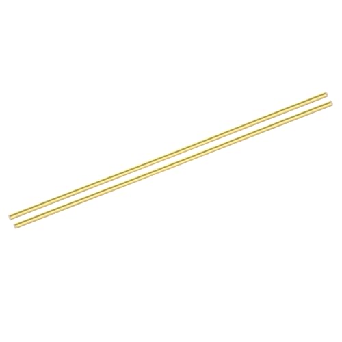Image of sourcing map 2pcs Brass Rods (4mm)3/16 Inch x (300mm)11.8 Inch Brass Solid Round Stock Lathe Bar for Knife Handles Pin DIY Craft Model Plane