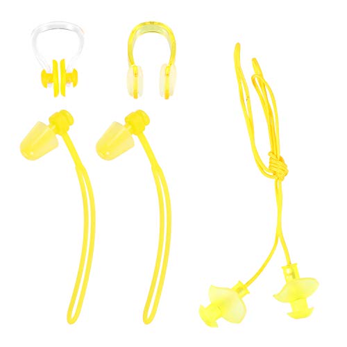 Unomor 4 Unids Natación Tapones para Los Oídos Clips para Nadadores- Tapones Reutilizables a Prueba de Agua Tapones de La Nariz con Protector de Cordón para Adultos para Niños Nadando Cover
