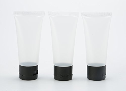 TRAVELWELL 40ml Clear Plastic Empty Bottles with Flip Cap BPA-free Set of 50 With Injector Syringes.