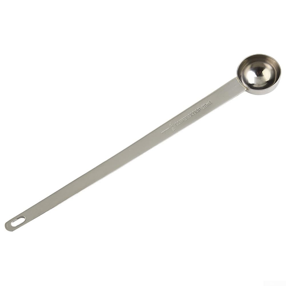 5/10/15/20/25/30ML Measuring Spoon Long Handle Stainless Thicken Blending Coffee Powdered Milk Tablespoon Kitchen Gadgets(10ml)