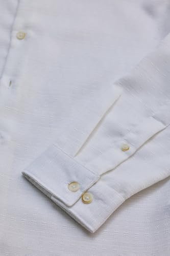 Image of SNITCH White Mandarin Slim Fit Shirt