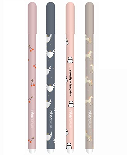 Bolígrafo abrasivo Cute Girl de 4 unidades con suave trazo para manualidades creativas