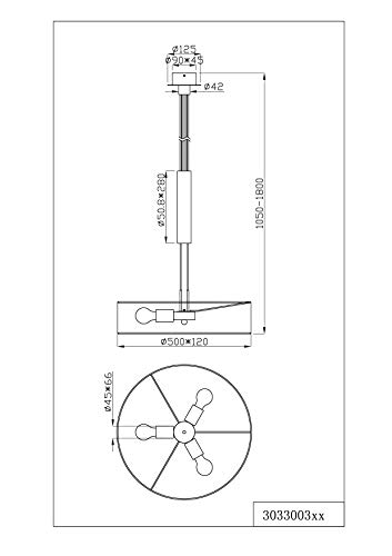 Trio Leuchten Sosp.C/Salisc.Paralume Marrone Cm50