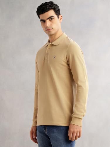 Image of Thomas Scott Men's | Solid | Full Sleeve | Regular Fit | Cotton Blend | Polo Collar | Casual Tshirt