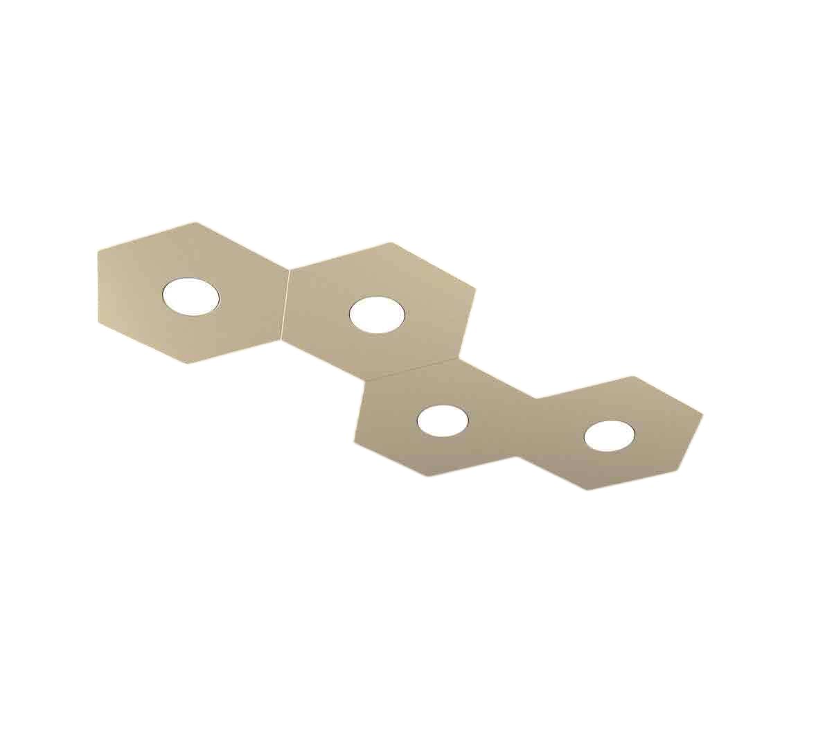 Plafonnier hexagonal 4 lumières anthracite avec douilles GX53 Toplight - 4