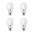 Philips LED Frosted Dusk-To-Dawn Flicker-Free A19 Light Bulb, Non-Dimmable, 800 Lumen, Soft White Light (2700K), 8.8W=60W, E26 Base, Title 20 Certified, 4-Pack