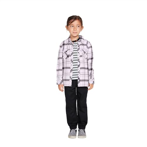 Image of Volcom Girls' Getting Rad Plaid Long Sleeve Flannel Shirt