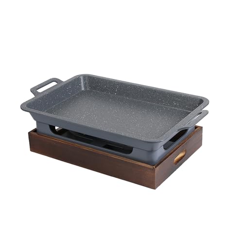 BBQ Barbecue Barbecue Grill, Rechthoekige Houtskool Alcohol Gegrilde Viskachel, Ingebouwde Vuurbron Vaste Slot, Binnen en Buiten (Grootte: 35cm*24cm)