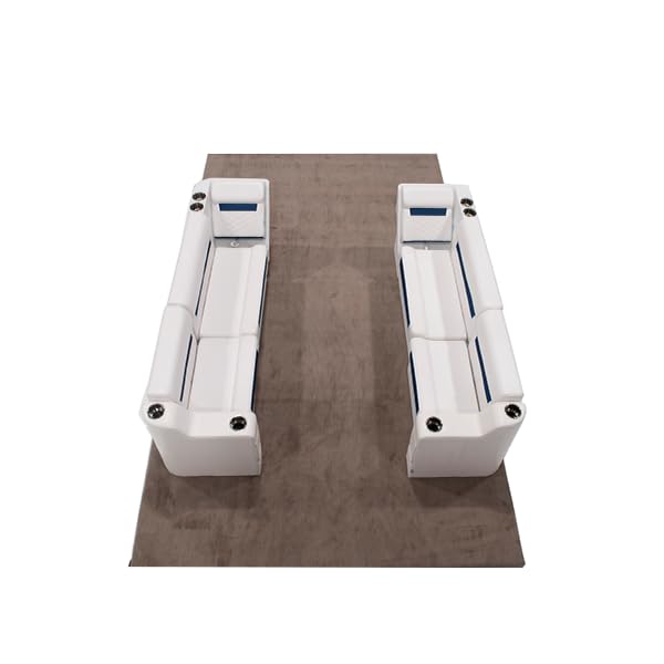 Wise DLX Front Lounge Pontoon Furniture Set – Modular Seating – Marine-Grade Vinyl Boat Furniture with Storage – Stylish & Durable (Marble/Reef Stone)