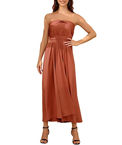 Image of Sexyshine Women's Backless Gown Dress Convertible Multi-Way Wrap Halter Cocktail Dress Bandage Bridesmaid Long Dresses