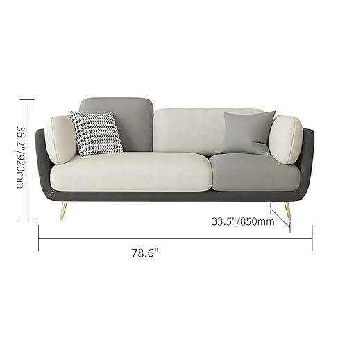 Image of Black Wood Modern Luxury Velvet Fabric 3 Seater Sofa with Ottoman Pouffe in Bug Resistant Solid Wood for Bedroom, Living Room, Dining Room (Dark Grey & Beige, 3 Seater, Sofa with Pouffe)