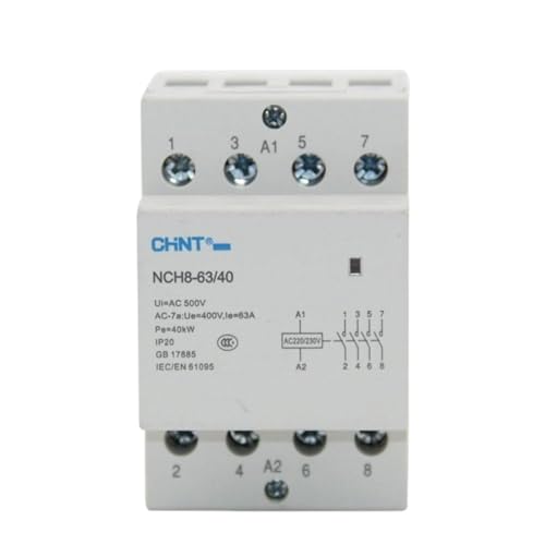 Contacteur de puissance NCH8-40/40 rail DIN monophase triphase CA - 2