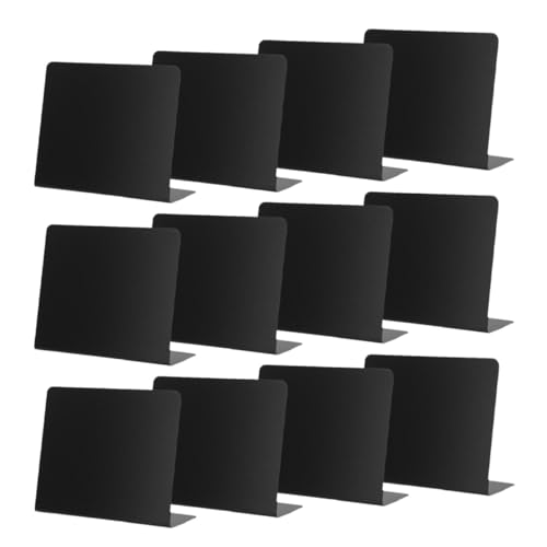 NOLITOY Mini Pizarras de Precios Negras 12 Pcs 100x75 Mm para Escritorio, Letreros de Escritorio Multifuncionales, Tableros de Mensajes de Precios Reutilizables para Oficina y Restaurante