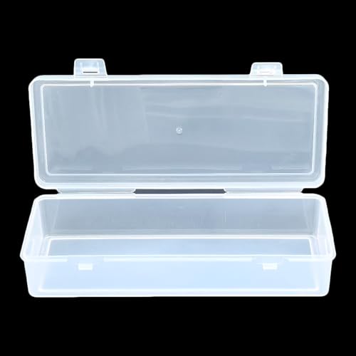 Image of Goodma 8 Pieces Rectangular Empty Mini Clear Plastic Organizer Box | 6.5 x 2.56 x 1.38 Inch, Hinged Lids, For Small Items, Craft Projects