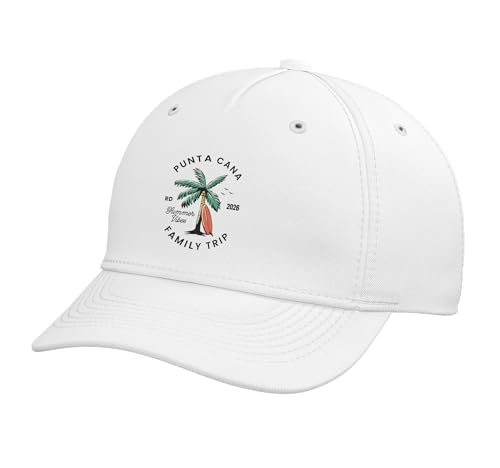 Punta Cana 2026 Dominican Republic Family Vacation Matching Adjustable Printed Baseball Hat, White