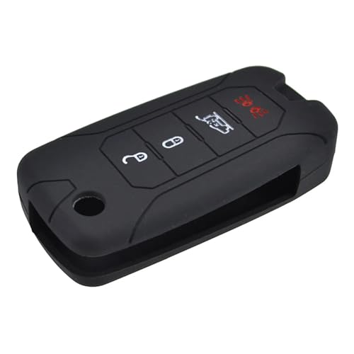 Capa Chave para Jeep Renegade Silicone Emborrachada Proteção (Preto)