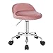 WOLTU Bürohocker mit Rollen, Drehhocker höhenverstellbar, Rollrocker mit niedriger Rückenlehne, Arbeitshocker Rosa, Sitzhöhe 43-54,5 cm BS127rs