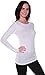 Active Basic Athletic Fitted Plain Long Sleeves Round Crew Neck T Shirt Top, Longer Length (Medium, White)