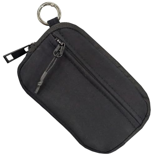 The Wallet 2nd Gen, 6×3.6" The Pouch Wristlet, Zippered Card Case with ID Window/Hand strap (black)3