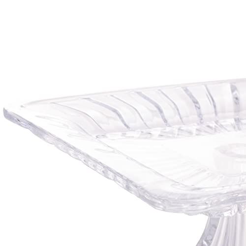 Prato para Bolo de Cristal Quadratta 19cm x 10cm - Lyor