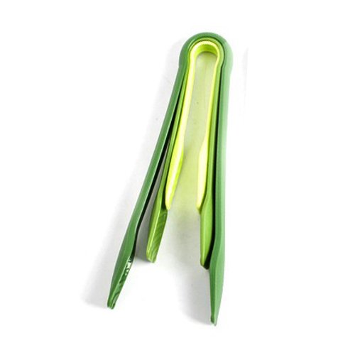 Green 3Pcs/Set Plastic Food Tong 3 In 1 Barbecue BBQ Tongs Antislip