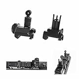 ProWildGear KAC600タイプ フリップアップアイアンサイトセット後方視野手動で上/下、左/右に調整できる ブラック [並行輸入品]