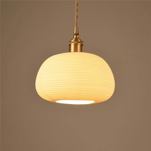 Suspension E27 en céramique pour éclairage déco de chambre et café