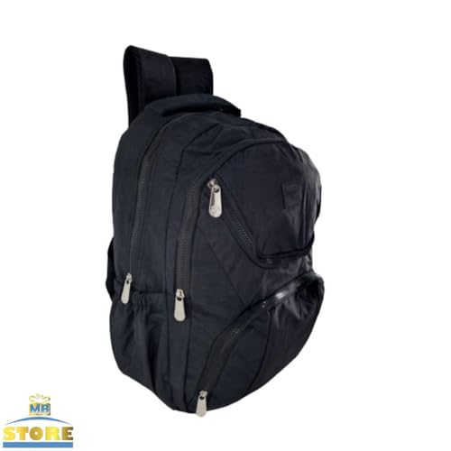 Bolsa Mochila Feminina Juvenil Nylon Forrada Escolar ou para Trabalho e Viagem Preta, Azul, Roxa, Li