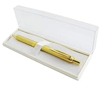Pentel Energel Metallic Liquid Gel Pen 0.7mm Medium Nib Gold Barrel Black Ink In a Premium Case (BL407X-PBOX)