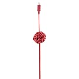 Native Union Night Cable [Apple MFi Certified] for Apple Lightning Devices 10ft Lightning to USB Charging Cable with Weighted Knot (Red)