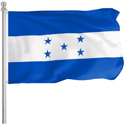FLGCLUB Honduras Honduran Flag 3x5 Ft Outdoor Vibrant Color Fade Resistant Honduras Flags Polyster Double Stitched Honduran National Flag Canvas Header and Brass Grommets